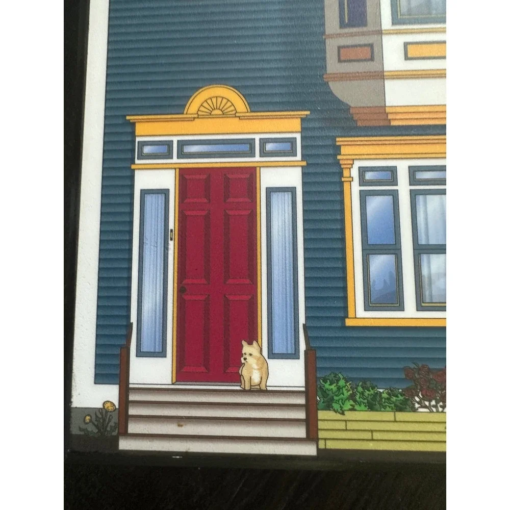 Jellybean Row St Johns Newfoundland Heritage Houses Wall Art‎ Set of 2 EUC